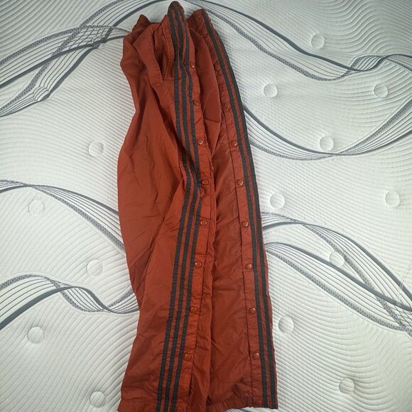 VTG Adidas Lined Windbreaker Pants Mens M Orange Y2K Tear Away Track - Picture 7 of 11